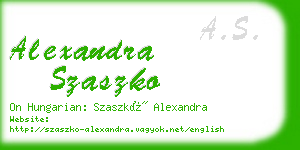 alexandra szaszko business card